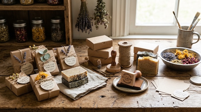 handmade soap packaged in nice boxes