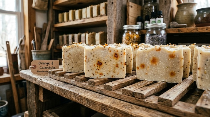 soap that is rancid showing dredded orange spots
