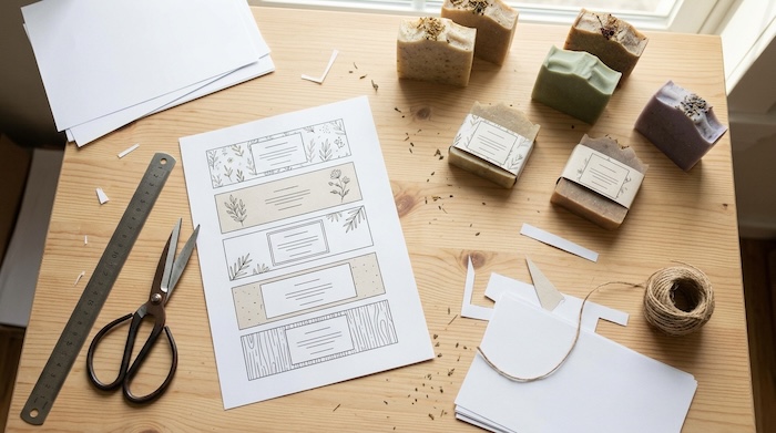 How to make five DIY wraparound soap labels on one sheet of paper.