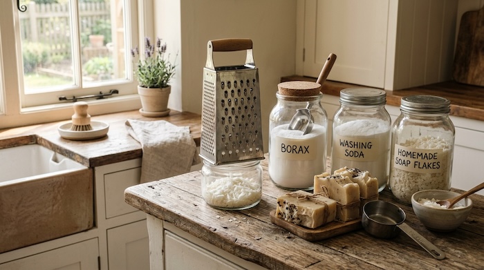 Supplies for making natural laundry soap