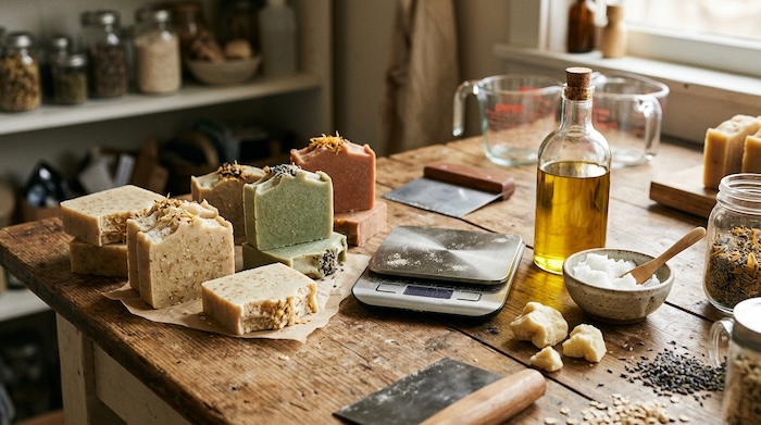 Cost of making homemade soap with handmade soap bars, oils and soap making ingredients.