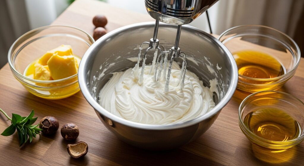 Whipping oil-only body butter at home