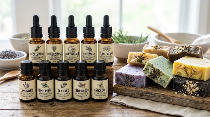 collection of 10 of the most popular essential oils