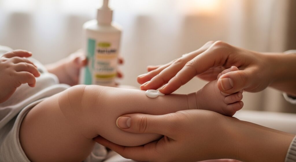 Gentle fragrance-free baby skincare made at home