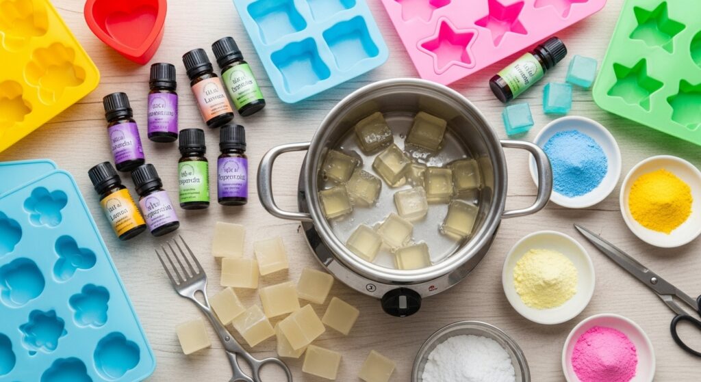 Melt and pour oatmeal honey soap made without lye