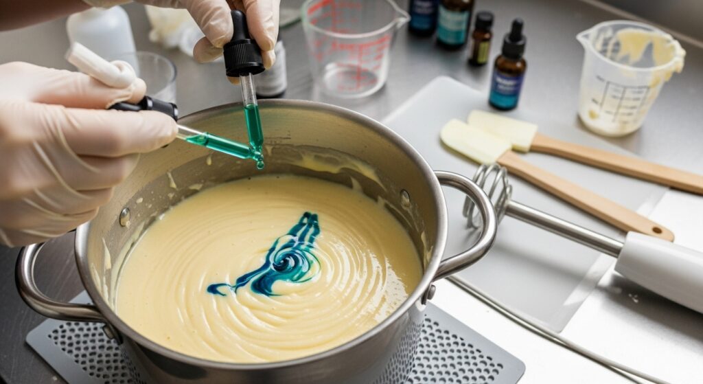 Homemade soap made with clay colorants and herbal extracts