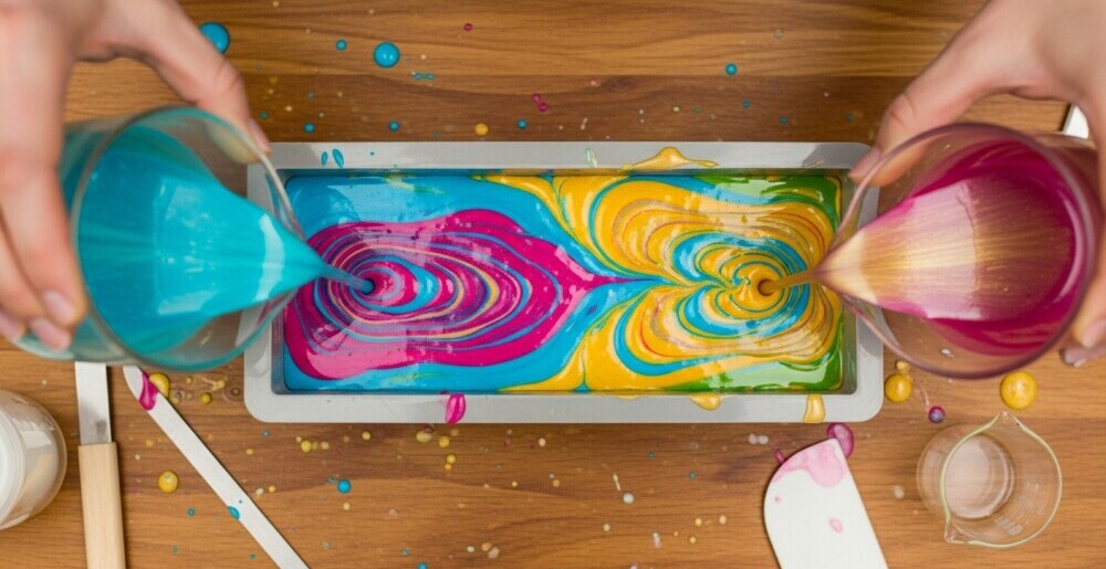 drop swirl coloring soap