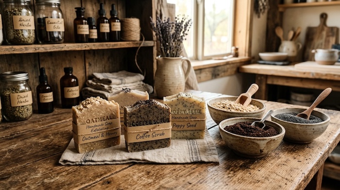 handmade exfoliating soap