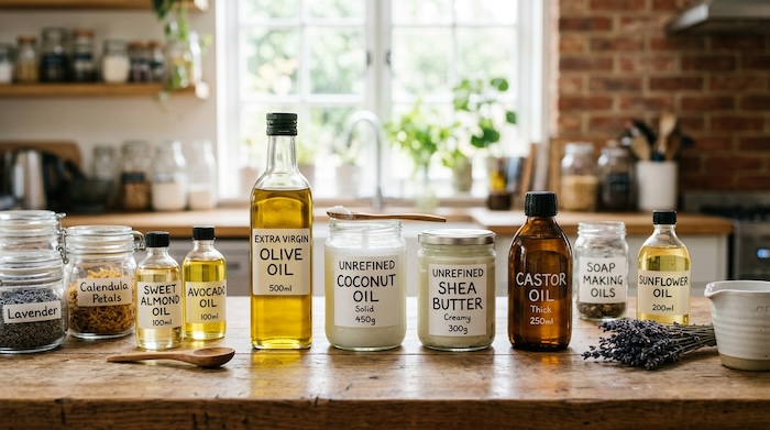 variety of the best oils for soap making